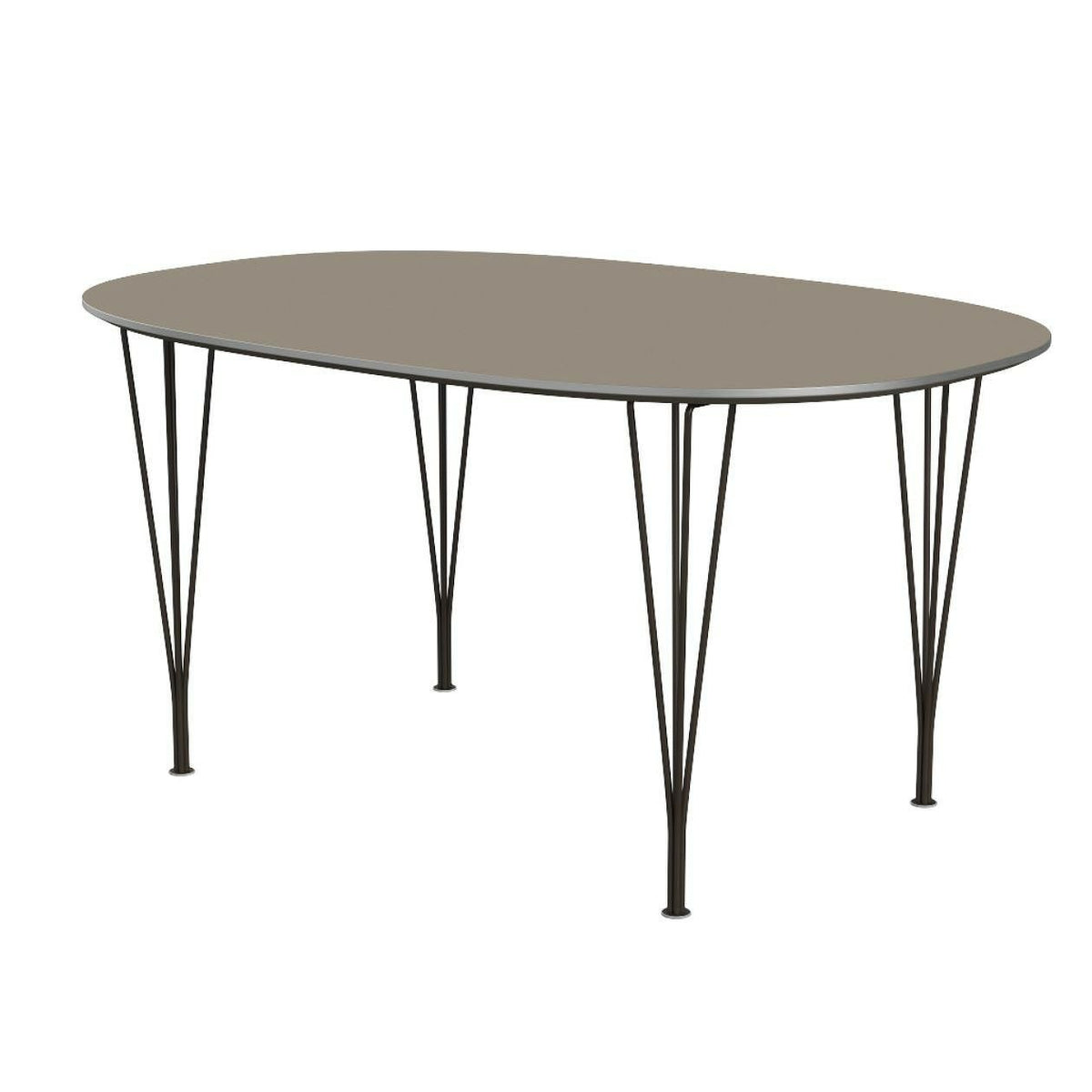 FRITZ HANSEN（フリッツハンセン）/Super Elliptical table/スーパー楕円テーブル/B612/Fenixラミネート/ブラウンオッタワ/w1500/Steel / 仕上げスチール/ブラウンブロンズ粉体塗装【納期】約3～4週間（メーカー欠品時を除く）
