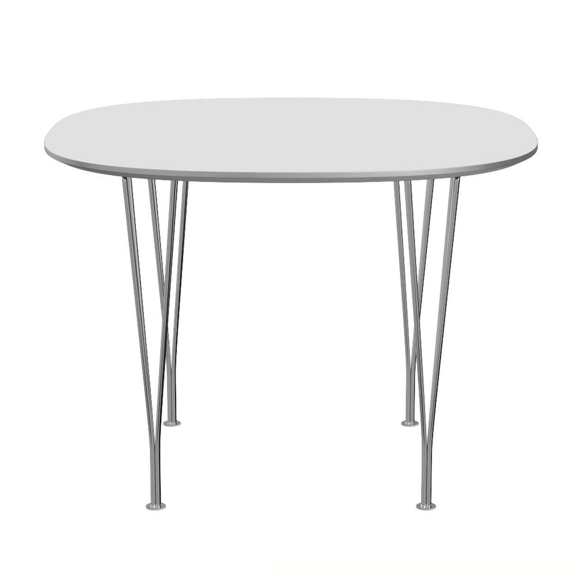 FRITZ HANSEN（フリッツハンセン）/Super Round table/スーパー円テーブル/B603/Fenixラミネート / ホワイト/1000×1000/Steel / 仕上げスチール/クローム仕上げ - ハイグロス【納期】約3～4週間（メーカー欠品時を除く）