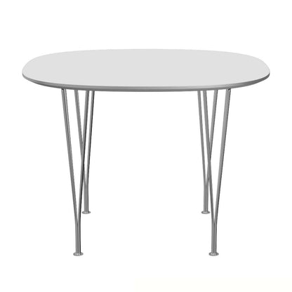 FRITZ HANSEN（フリッツハンセン）/Super Round table/スーパー円テーブル/B603/Fenixラミネート / ホワイト/1000×1000/Steel / 仕上げスチール/クローム仕上げ - ハイグロス【納期】約3～4週間（メーカー欠品時を除く）