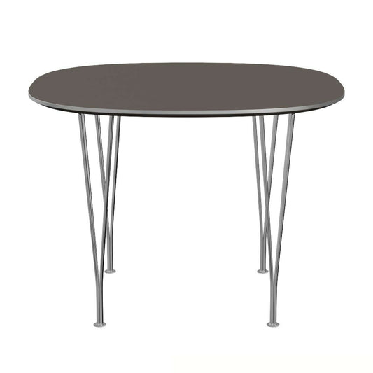 FRITZ HANSEN（フリッツハンセン）/Super Round table/スーパー円テーブル/B603/Fenixラミネート /グレー/1000×1000/Steel / 仕上げスチール/クローム仕上げ - ハイグロス【納期】約3～4週間（メーカー欠品時を除く）