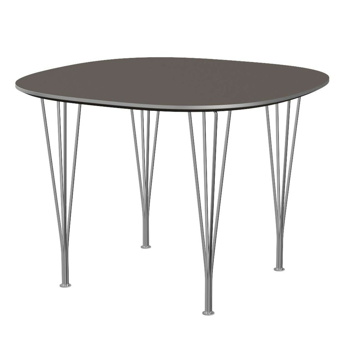 FRITZ HANSEN（フリッツハンセン）/Super Round table/スーパー円テーブル/B603/Fenixラミネート /グレー/1000×1000/Steel / 仕上げスチール/クローム仕上げ - ハイグロス【納期】約3～4週間（メーカー欠品時を除く）