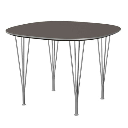 FRITZ HANSEN（フリッツハンセン）/Super Round table/スーパー円テーブル/B603/Fenixラミネート /グレー/1000×1000/Steel / 仕上げスチール/クローム仕上げ - ハイグロス【納期】約3～4週間（メーカー欠品時を除く）