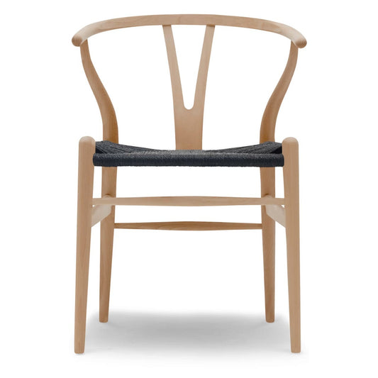 【カールハンセン別注Kvadratクッションプレゼント】CARL HANSEN & SON（カールハンセン&サン）/CH24/Yチェア（ワイチェア）/ビーチ材/オイル仕上げ/ブラックペーパーコード/SH43【納期】ご注文後確認 傷防止フェルト付