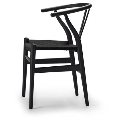 【カールハンセン別注Kvadratクッションプレゼント】CARL HANSEN & SON（カールハンセン&サン）/CH24/Yチェア（ワイチェア）/ビーチ材/SOFT BLACK仕上げ/ブラックペーパーコード/SH45