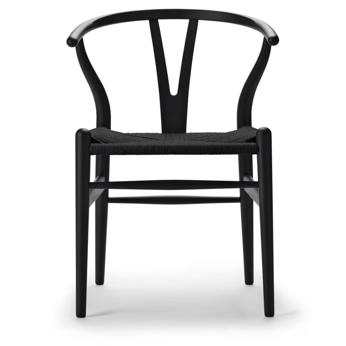【カールハンセン別注Kvadratクッションプレゼント】CARL HANSEN & SON（カールハンセン&サン）/CH24/Yチェア（ワイチェア）/ビーチ材/SOFT BLACK仕上げ/ブラックペーパーコード/SH43【納期】ご注文後確認
