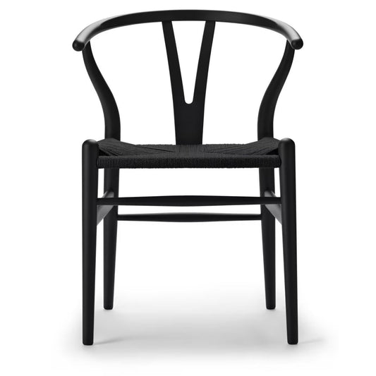 【カールハンセン別注Kvadratクッションプレゼント】CARL HANSEN & SON（カールハンセン&サン）/CH24/Yチェア（ワイチェア）/ビーチ材/SOFT BLACK仕上げ/ブラックペーパーコード/SH43【納期】ご注文後確認