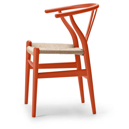 【カールハンセン別注Kvadratクッションプレゼント】CARL HANSEN & SON（カールハンセン&サン）/CH24/Yチェア（ワイチェア）/ビーチ材/SOFT ORANGE RED仕上げ/ナチュラルペーパーコード/SH43【納期】ご注文後確認