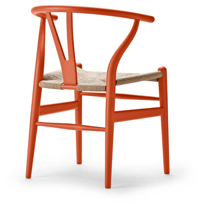 【カールハンセン別注Kvadratクッションプレゼント】CARL HANSEN & SON（カールハンセン&サン）/CH24/Yチェア（ワイチェア）/ビーチ材/SOFT ORANGE RED仕上げ/ナチュラルペーパーコード/SH43【納期】ご注文後確認
