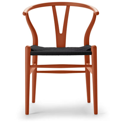 【カールハンセン別注Kvadratクッションプレゼント】CARL HANSEN & SON（カールハンセン&サン）/CH24/Yチェア（ワイチェア）/ビーチ材/SOFT ORANGE RED仕上げ/ブラックペーパーコード/SH45【納期】ご注文後確認