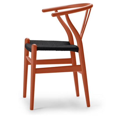 【カールハンセン別注Kvadratクッションプレゼント】CARL HANSEN & SON（カールハンセン&サン）/CH24/Yチェア（ワイチェア）/ビーチ材/SOFT ORANGE RED仕上げ/ブラックペーパーコード/SH45【納期】ご注文後確認