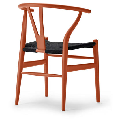 【カールハンセン別注Kvadratクッションプレゼント】CARL HANSEN & SON（カールハンセン&サン）/CH24/Yチェア（ワイチェア）/ビーチ材/SOFT ORANGE RED仕上げ/ブラックペーパーコード/SH45【納期】ご注文後確認