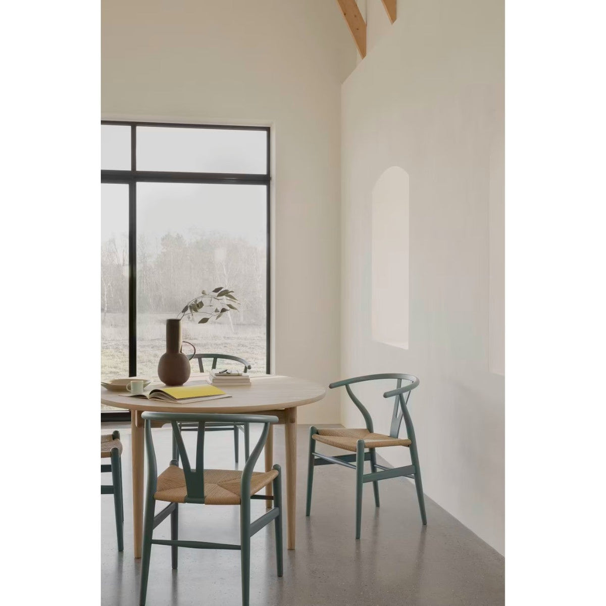 【カールハンセン別注Kvadratクッションプレゼント】CARL HANSEN & SON（カールハンセン&サン）/CH24/Yチェア（ワイチェア）/ビーチ材/SOFT by Ilse Crawford/PEWTER/ナチュラルペーパーコード/SH43【納期】ご注文後確認