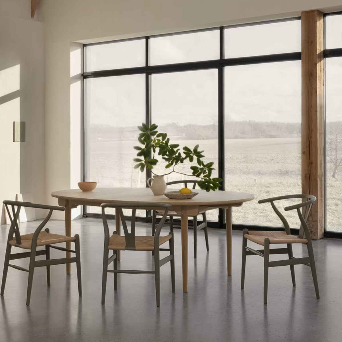【カールハンセン別注Kvadratクッションプレゼント】CARL HANSEN & SON（カールハンセン&サン）/CH24/Yチェア（ワイチェア）/ビーチ材/SOFT by Ilse Crawford仕上げ/CLAY/ナチュラルペーパーコード/SH45【納期】ご注文後確認