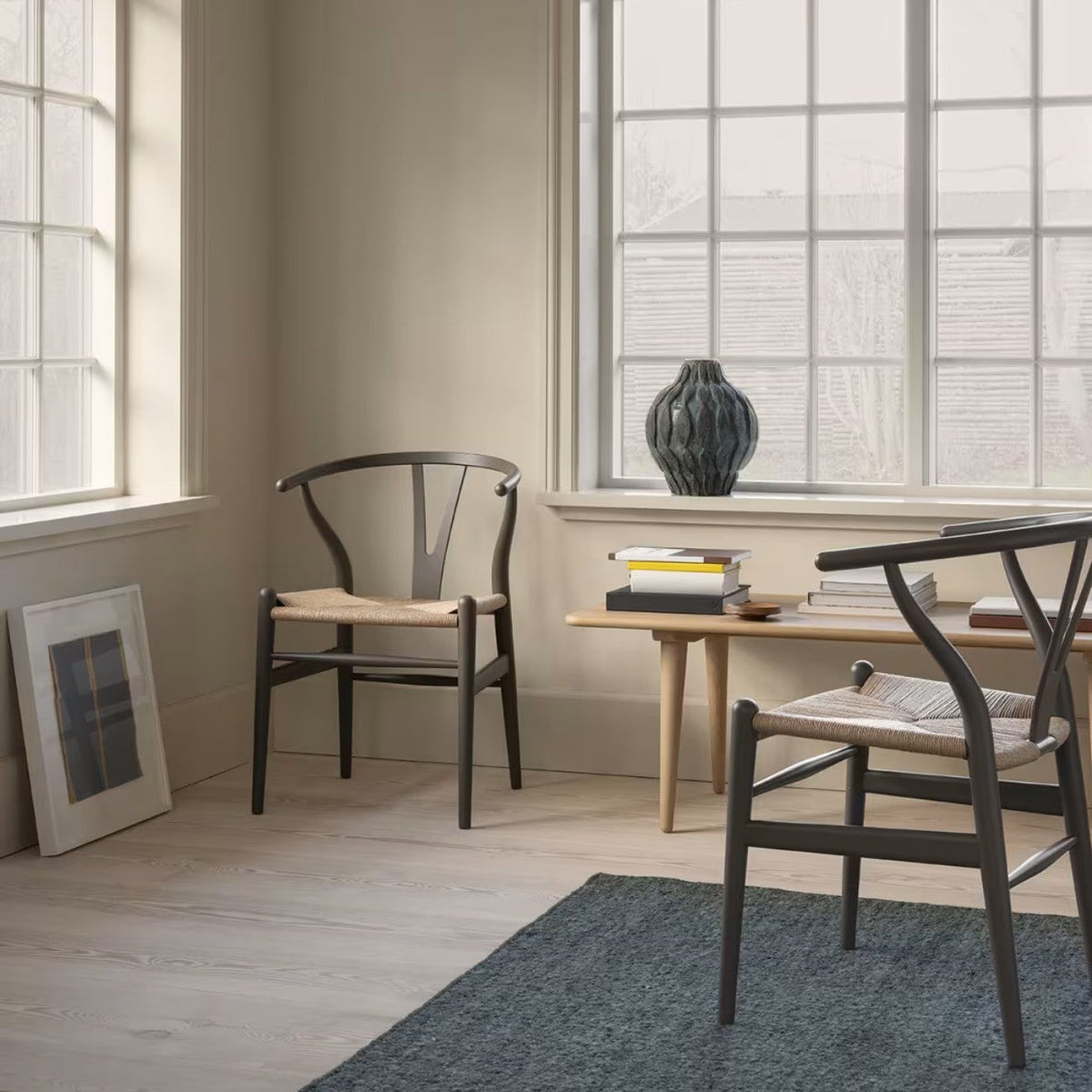 【カールハンセン別注Kvadratクッションプレゼント】CARL HANSEN & SON（カールハンセン&サン）/CH24/Yチェア（ワイチェア）/ビーチ材/SOFT by Ilse Crawford仕上げ/SLATE/ナチュラルペーパーコード/SH45【納期】ご注文後確認