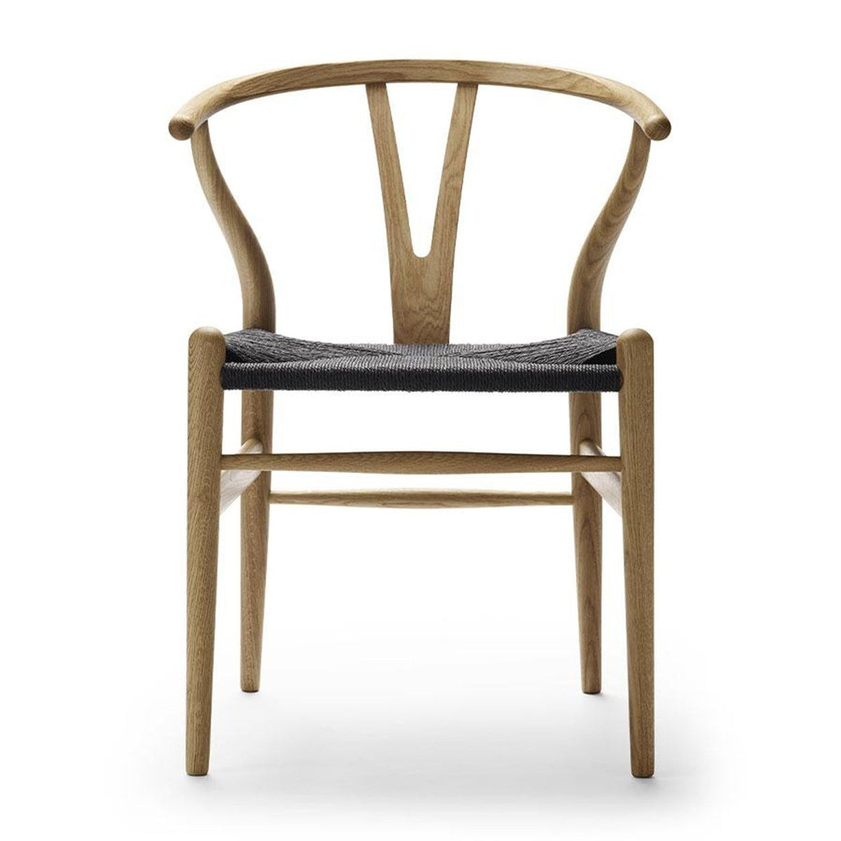 【カールハンセン別注Kvadratクッションプレゼント】CARL HANSEN & SON（カールハンセン&サン）/CH24/Yチェア（ワイチェア）/オーク材/オイル仕上げ/ブラックペーパーコード/SH43【納期】ご注文後確認 傷防止フェルト付