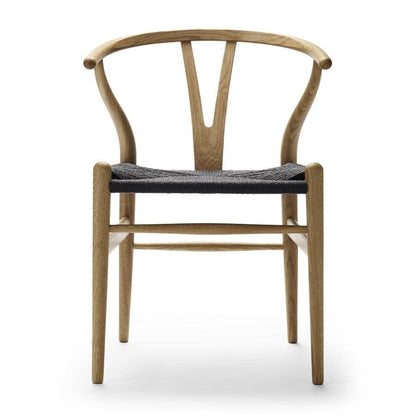 【カールハンセン別注Kvadratクッションプレゼント】CARL HANSEN & SON（カールハンセン&サン）/CH24/Yチェア（ワイチェア）/オーク材/オイル仕上げ/ブラックペーパーコード/SH43【納期】ご注文後確認 傷防止フェルト付