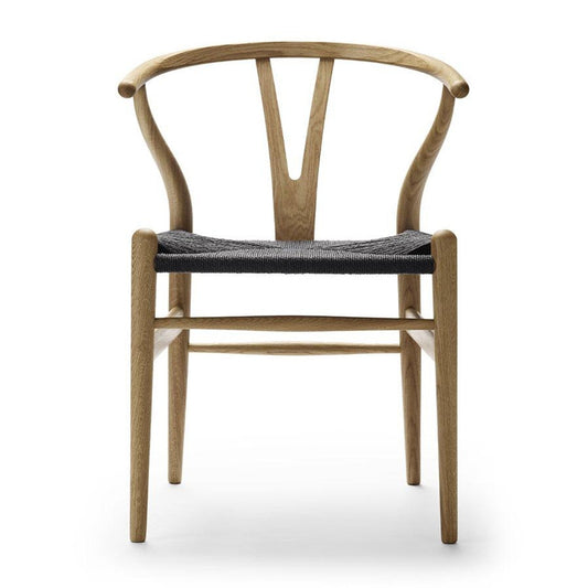 【カールハンセン別注Kvadratクッションプレゼント】CARL HANSEN & SON（カールハンセン&サン）/CH24/Yチェア（ワイチェア）/オーク材/オイル仕上げ/ブラックペーパーコード/SH43【納期】ご注文後確認 傷防止フェルト付