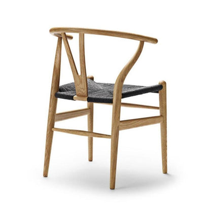 【カールハンセン別注Kvadratクッションプレゼント】CARL HANSEN & SON（カールハンセン&サン）/CH24/Yチェア（ワイチェア）/オーク材/オイル仕上げ/ブラックペーパーコード/SH43【納期】ご注文後確認 傷防止フェルト付