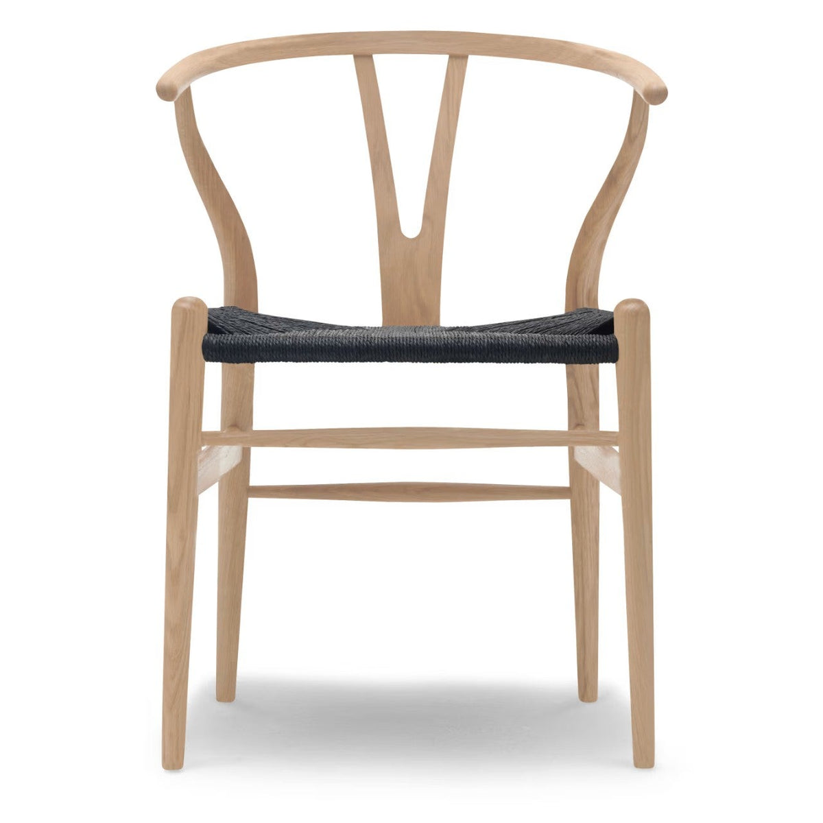 【カールハンセン別注Kvadratクッションプレゼント】CARL HANSEN & SON（カールハンセン&サン）/CH24/Yチェア（ワイチェア）/オーク材/ホワイトオイル仕上げ/ブラックペーパーコード/SH45【納期】ご注文後確認 傷防止フェルト付