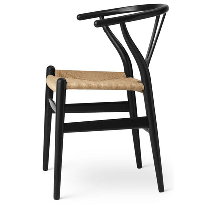 【カールハンセン別注Kvadratクッションプレゼント】CARL HANSEN & SON（カールハンセン&サン）/CH24/Yチェア（ワイチェア）/オーク材/BLACK塗装仕上げ/ナチュラルペーパーコード/SH45【納期】ご注文後確認 傷防止フェルト付