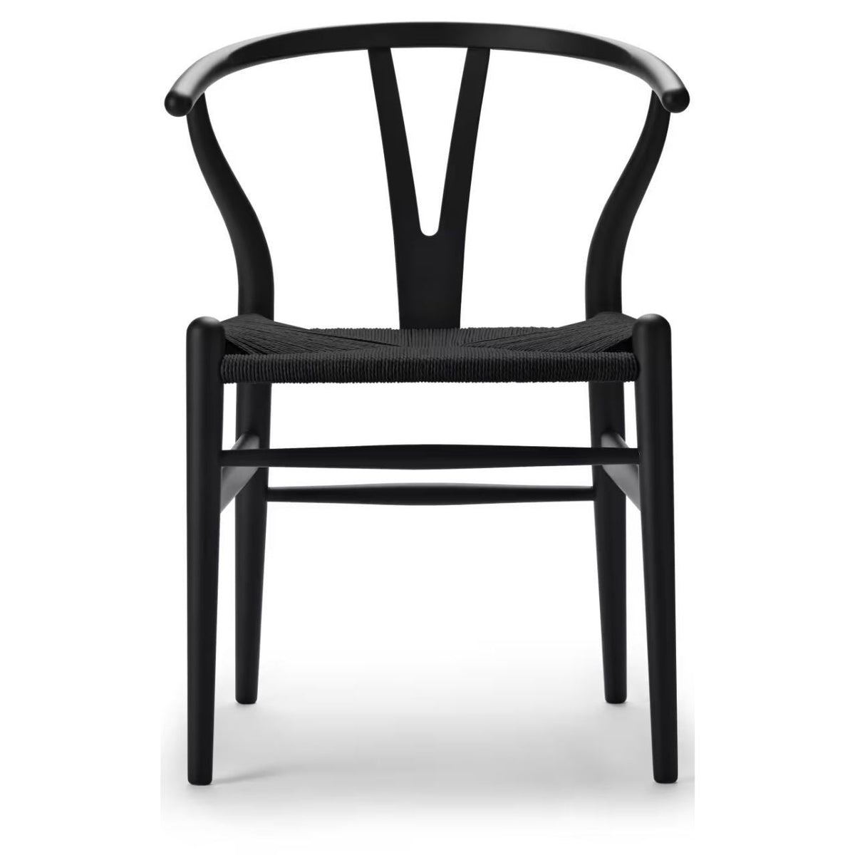 【カールハンセン別注Kvadratクッションプレゼント】CARL HANSEN & SON（カールハンセン&サン）/CH24/Yチェア（ワイチェア）/オーク材/BLACK塗装仕上げ/ブラックペーパーコード/SH43【納期】ご注文後確認 傷防止フェルト付