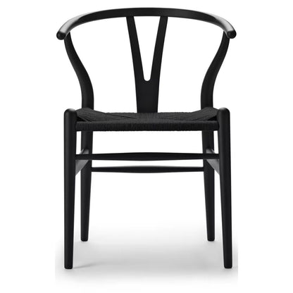 【カールハンセン別注Kvadratクッションプレゼント】CARL HANSEN & SON（カールハンセン&サン）/CH24/Yチェア（ワイチェア）/オーク材/BLACK塗装仕上げ/ブラックペーパーコード/SH43【納期】ご注文後確認 傷防止フェルト付