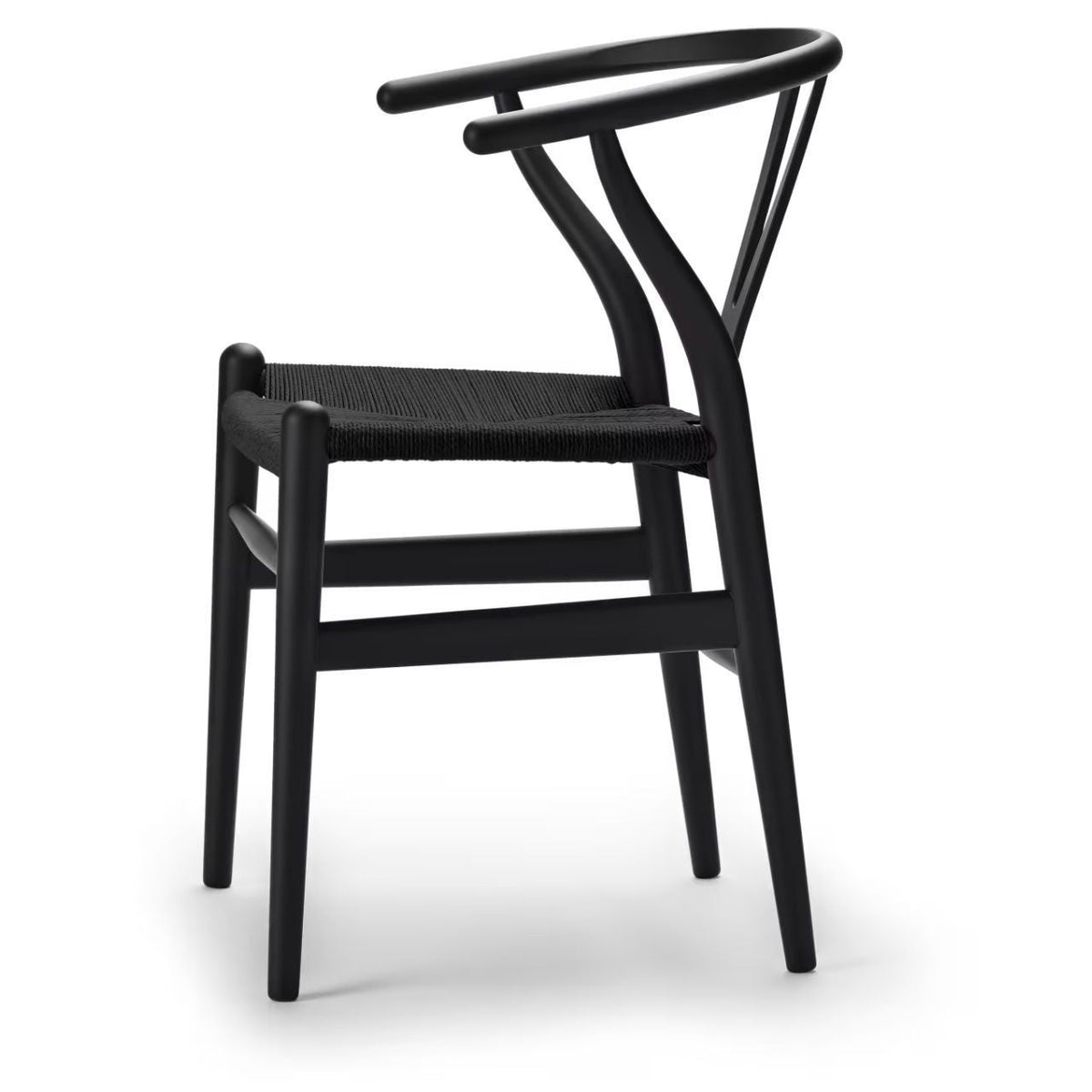 【カールハンセン別注Kvadratクッションプレゼント】CARL HANSEN & SON（カールハンセン&サン）/CH24/Yチェア（ワイチェア）/オーク材/BLACK塗装仕上げ/ブラックペーパーコード/SH43【納期】ご注文後確認 傷防止フェルト付