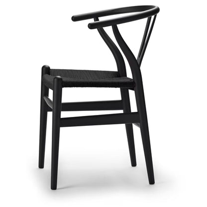 【カールハンセン別注Kvadratクッションプレゼント】CARL HANSEN & SON（カールハンセン&サン）/CH24/Yチェア（ワイチェア）/オーク材/BLACK塗装仕上げ/ブラックペーパーコード/SH43【納期】ご注文後確認 傷防止フェルト付