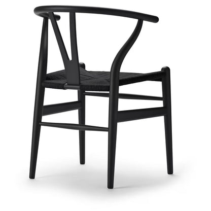 【カールハンセン別注Kvadratクッションプレゼント】CARL HANSEN & SON（カールハンセン&サン）/CH24/Yチェア（ワイチェア）/オーク材/BLACK塗装仕上げ/ブラックペーパーコード/SH43【納期】ご注文後確認 傷防止フェルト付