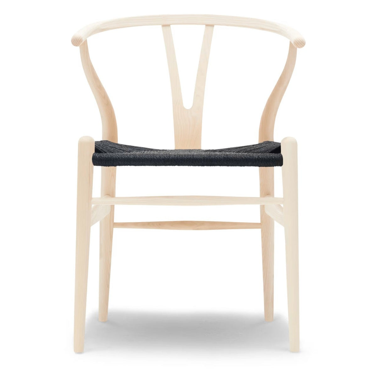 【カールハンセン別注Kvadratクッションプレゼント】CARL HANSEN & SON（カールハンセン&サン）/CH24/Yチェア（ワイチェア）/アッシュ材/ソープ仕上げ/ブラックペーパーコード/SH45【納期】ご注文後確認 傷防止フェルト付