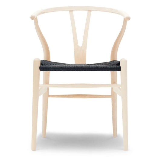 【カールハンセン別注Kvadratクッションプレゼント】CARL HANSEN & SON（カールハンセン&サン）/CH24/Yチェア（ワイチェア）/アッシュ材/ソープ仕上げ/ブラックペーパーコード/SH45【納期】ご注文後確認 傷防止フェルト付