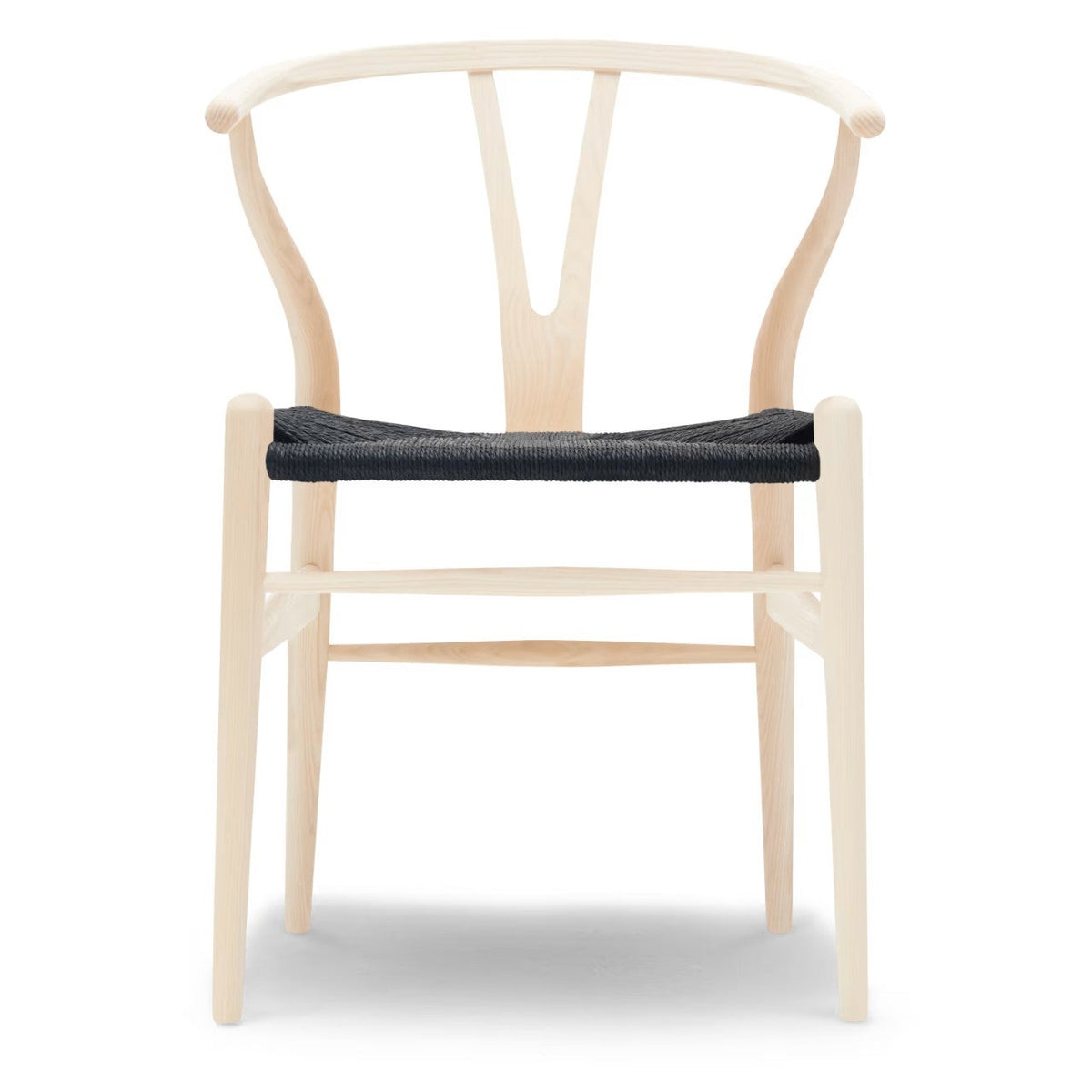 【カールハンセン別注Kvadratクッションプレゼント】CARL HANSEN & SON（カールハンセン&サン）/CH24/Yチェア（ワイチェア）/アッシュ材/ホワイトオイル仕上げ/ブラックペーパーコード/SH45【納期】ご注文後確認 傷防止フェルト付