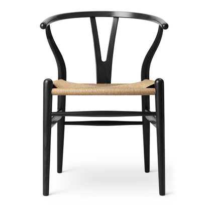 【カールハンセン別注Kvadratクッションプレゼント】CARL HANSEN & SON（カールハンセン&サン）/CH24/Yチェア（ワイチェア）/アッシュ材/BLACK塗装仕上げ/ナチュラルペーパーコード/SH45【納期】ご注文後確認 傷防止フェルト付