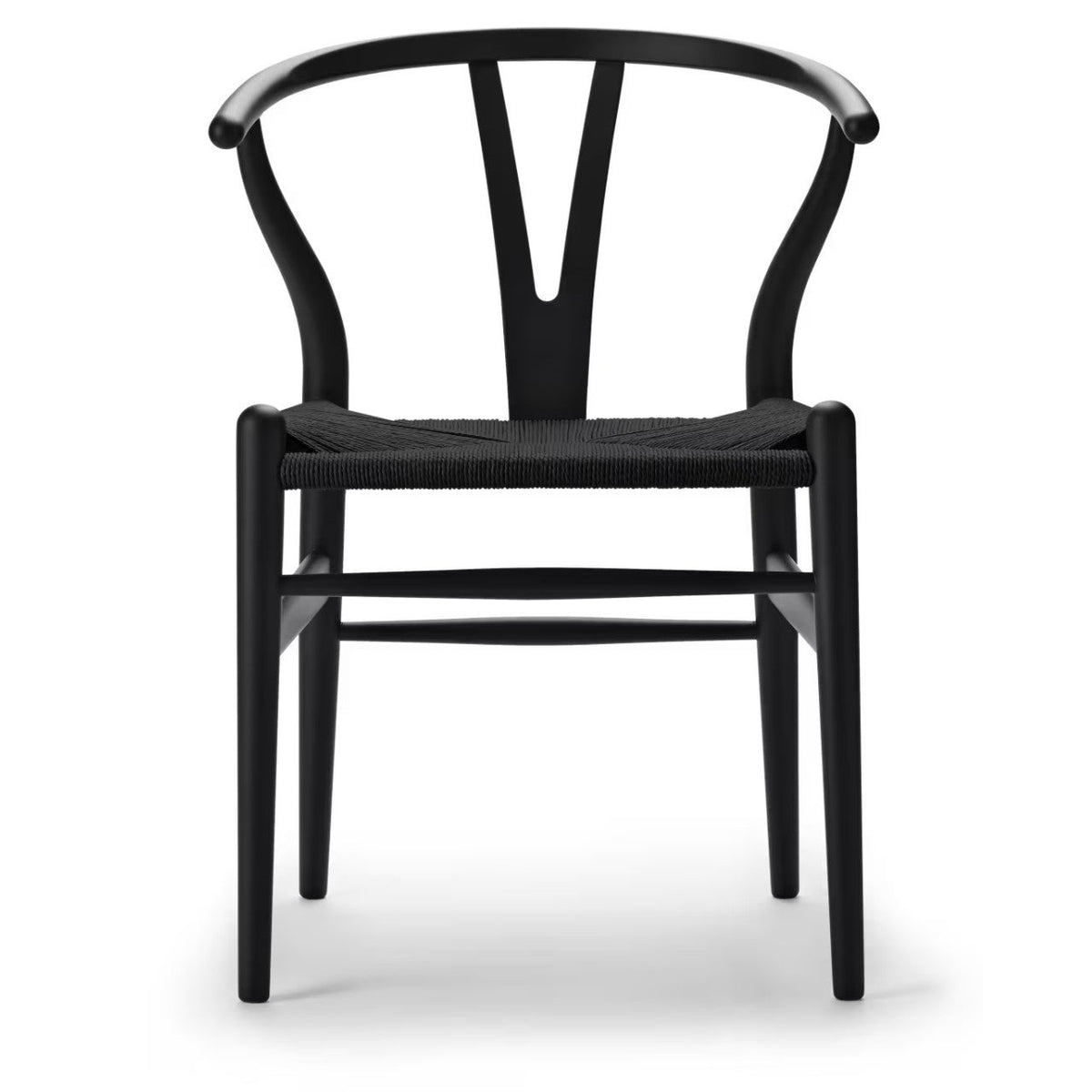 【カールハンセン別注Kvadratクッションプレゼント】CARL HANSEN & SON（カールハンセン&サン）/CH24/Yチェア（ワイチェア）/アッシュ材/BLACK塗装仕上げ/ブラックペーパーコード/SH45【納期】ご注文後確認 傷防止フェルト付
