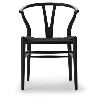 【カールハンセン別注Kvadratクッションプレゼント】CARL HANSEN & SON（カールハンセン&サン）/CH24/Yチェア（ワイチェア）/アッシュ材/BLACK塗装仕上げ/ブラックペーパーコード/SH45【納期】ご注文後確認 傷防止フェルト付