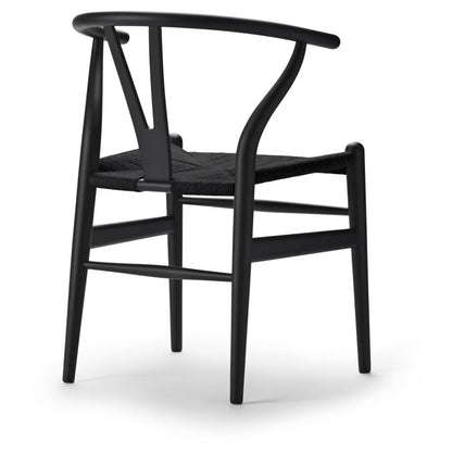 【カールハンセン別注Kvadratクッションプレゼント】CARL HANSEN & SON（カールハンセン&サン）/CH24/Yチェア（ワイチェア）/アッシュ材/BLACK塗装仕上げ/ブラックペーパーコード/SH45【納期】ご注文後確認 傷防止フェルト付