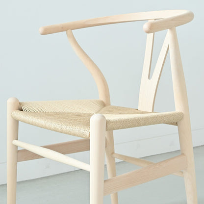 【カールハンセン別注Kvadratクッションプレゼント】CARL HANSEN & SON（カールハンセン&サン）/CH24/Yチェア（ワイチェア）/ビーチ材/ソープ仕上げ/ナチュラルペーパーコード/SH45/【シリアルNo.1773596】/【実物画像】 傷防止フェルト付