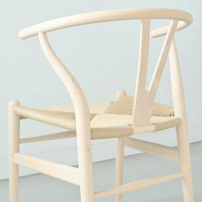 【カールハンセン別注Kvadratクッションプレゼント】CARL HANSEN & SON（カールハンセン&サン）/CH24/Yチェア（ワイチェア）/ビーチ材/ソープ仕上げ/ナチュラルペーパーコード/SH45/【シリアルNo.1773616】/【実物画像】 傷防止フェルト付