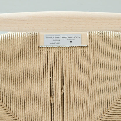 【カールハンセン別注Kvadratクッションプレゼント】CARL HANSEN & SON（カールハンセン&サン）/CH24/Yチェア（ワイチェア）/ビーチ材/ソープ仕上げ/ナチュラルペーパーコード/SH45/【シリアルNo.1773616】/【実物画像】 傷防止フェルト付