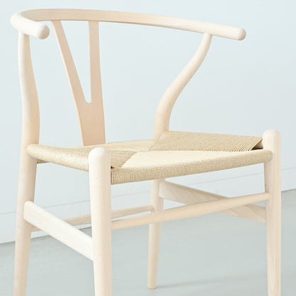 【カールハンセン別注Kvadratクッションプレゼント】CARL HANSEN & SON（カールハンセン&サン）/CH24/Yチェア（ワイチェア）/ビーチ材/ソープ仕上げ/ナチュラルペーパーコード/SH45/【シリアルNo.1789898】/【実物画像】 傷防止フェルト付
