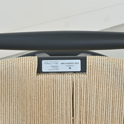 【カールハンセン別注Kvadratクッションプレゼント】CARL HANSEN & SON（カールハンセン&サン）/CH24/Yチェア（ワイチェア）/ビーチ材/SOFT BLACK仕上げ/ナチュラルペーパーコード/SH45/【シリアルNo.1782620】/【実物画像】 傷防止フェルト付