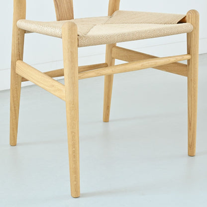 【カールハンセン別注Kvadratクッションプレゼント】CARL HANSEN & SON（カールハンセン&サン）/CH24/Yチェア（ワイチェア）/オーク材/オイル仕上げ/ナチュラルペーパーコード/SH45/【シリアルNo.1748650】/【実物画像】 傷防止フェルト付