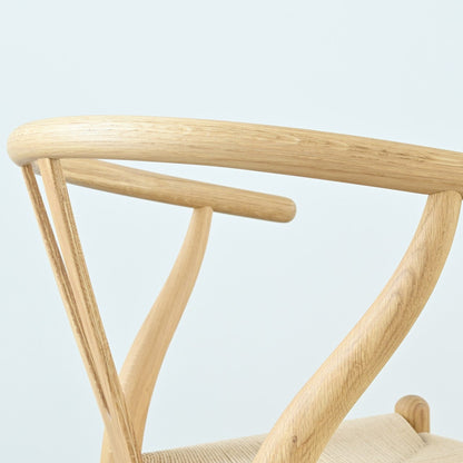 【カールハンセン別注Kvadratクッションプレゼント】CARL HANSEN & SON（カールハンセン&サン）/CH24/Yチェア（ワイチェア）/オーク材/オイル仕上げ/ナチュラルペーパーコード/SH45/【シリアルNo.1748650】/【実物画像】 傷防止フェルト付