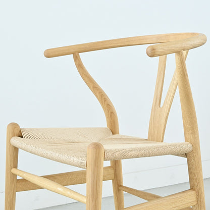 【カールハンセン別注Kvadratクッションプレゼント】CARL HANSEN & SON（カールハンセン&サン）/CH24/Yチェア（ワイチェア）/オーク材/オイル仕上げ/ナチュラルペーパーコード/SH45/【シリアルNo.1748651】/【実物画像】 傷防止フェルト付