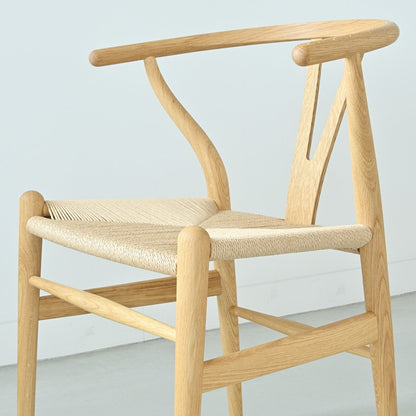 【カールハンセン別注Kvadratクッションプレゼント】CARL HANSEN & SON（カールハンセン&サン）/CH24/Yチェア（ワイチェア）/オーク材/オイル仕上げ/ナチュラルペーパーコード/SH45/【シリアルNo.1779147】/【実物画像】 傷防止フェルト付
