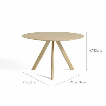 HAY（ヘイ）/CPH 20 ROUND/TABLES/テーブル/ダイニングテーブル/オーク/直径120/AA995-A530-AB39/Water-Based Lacquered Oak Veneer Tabletop Water-Based Lacquered Plywood Edge