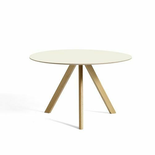HAY（ヘイ）/CPH 20 ROUND/TABLES/テーブル/ダイニングテーブル/オフホワイト リノリウム/直径120/AA995-A530-AB42/Off-White Linoleum Tabletop Water-Based Lacquered Plywood Edge