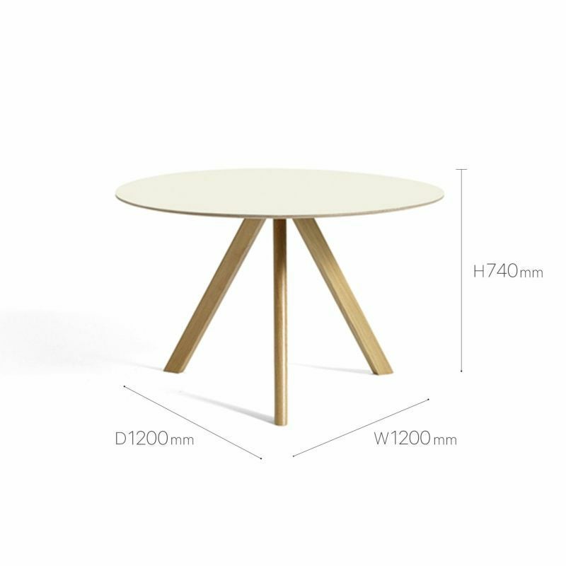 HAY（ヘイ）/CPH 20 ROUND/TABLES/テーブル/ダイニングテーブル/オフホワイト リノリウム/直径120/AA995-A530-AB42/Off-White Linoleum Tabletop Water-Based Lacquered Plywood Edge