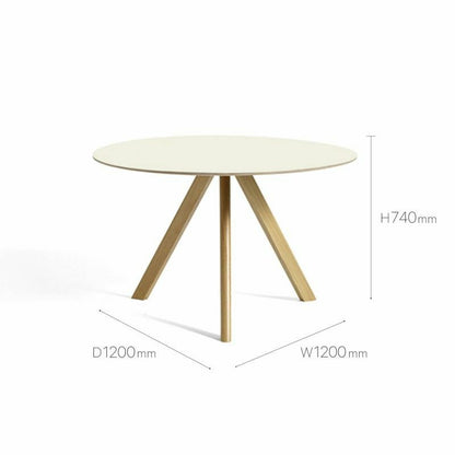 HAY（ヘイ）/CPH 20 ROUND/TABLES/テーブル/ダイニングテーブル/オフホワイト リノリウム/直径120/AA995-A530-AB42/Off-White Linoleum Tabletop Water-Based Lacquered Plywood Edge