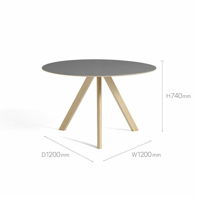 HAY（ヘイ）/CPH 20 ROUND/TABLES/テーブル/ダイニングテーブル/グレー リノリウム/O120/AA995-A530-AB41/Grey Linoleum Tabletop Water-Based Lacquered Plywood Edge
